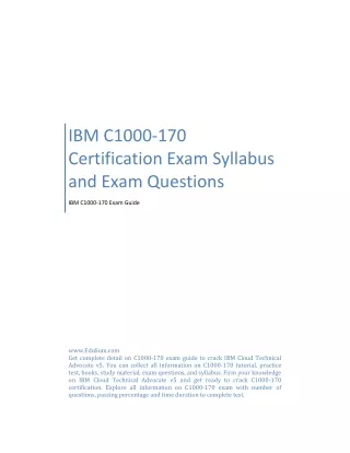 IBM	C1000-170 Certification Exam Syllabus and Exam Questions