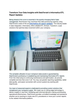 Transform Your Data Insights with DataTerrain's Informatica ETL Report Updates