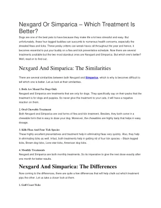 Nexgard Or Simparica
