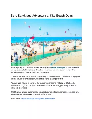 Sun, Sand, and Adventure at Kite Beach Dubai