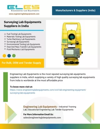 Surveying Lab Equipments Suppliers in India