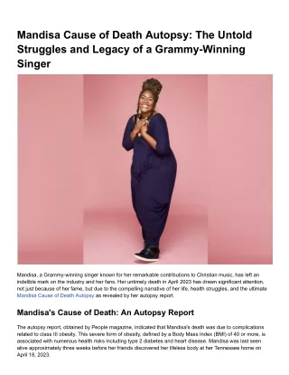 Mandisa Cause of Death Autopsy_ The Untold Struggles and Legacy of a Grammy-Winning Singer