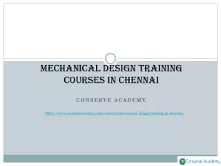 Mechanical Design Training Courses in Chennai