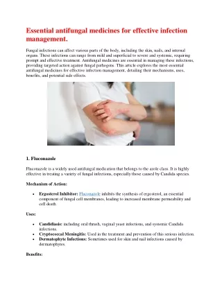Essential antifungal medicines for effective infection management.