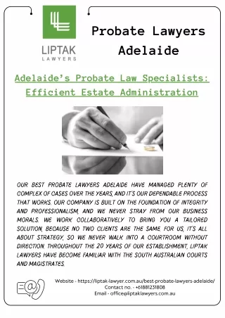 Adelaide’s Probate Law Specialists Efficient Estate Administration (1)