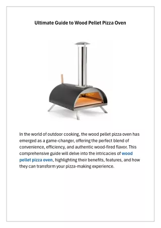 Ultimate Guide to Wood Pellet Pizza Oven