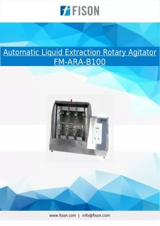 Automatic Liquid Extraction Rotary Agitator