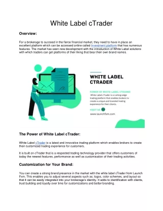 White Label cTrader