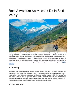 best adventure activities