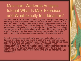 Max Workouts review