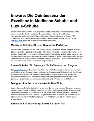 Imware_ Die Quintessenz der Exzellenz in Modische Schuhe und Luxus-Schuhe