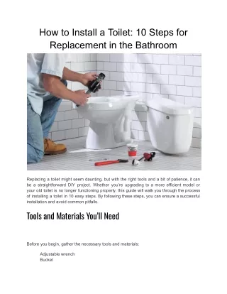 How to Install a Toilet_ 10 Steps for Replacement in the Bathroom