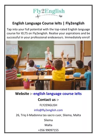 English Language Course Ielts | Fly2english