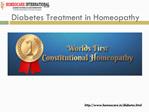 homeopathy treatment for diabetes