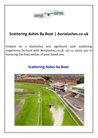 Scattering Ashes By Boat  Aerialashes.co.uk