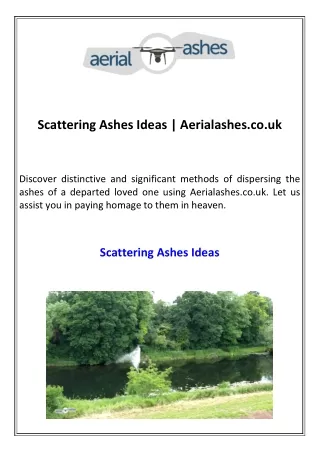 Scattering Ashes Ideas Aerialashes.co.uk