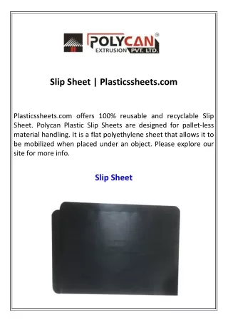 Slip Sheet Plasticssheets.com