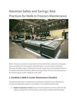 Maximize Safety and Savings_ Best Practices for Walk-In Freezers Maintenance