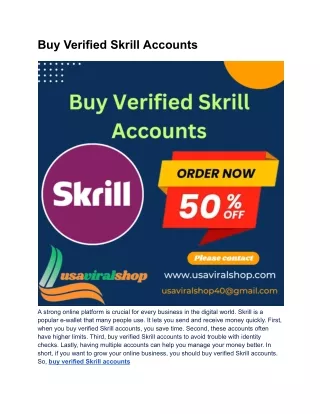 Buy Verified Skrill Accounts