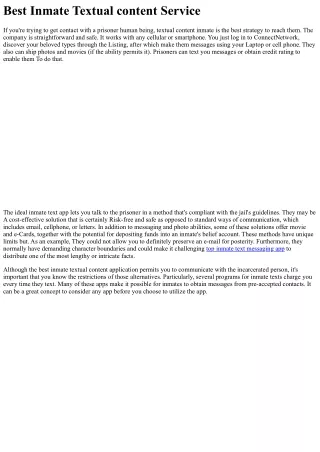 Ideal Inmate Text Assistance