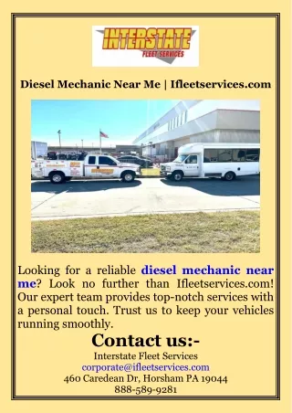 Diesel Mechanic Near Me  Ifleetservices.com