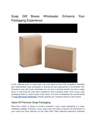 Soap Gift Boxes Wholesale_ Enhance Your Packaging Experience