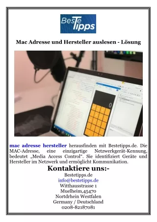 Mac Adresse und Hersteller auslesen - Lösung