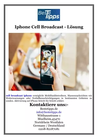 Iphone Cell Broadcast - Lösung