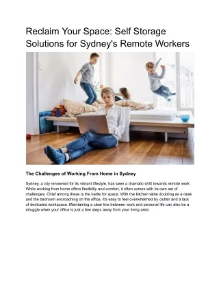 Reclaim Your Space_ Self Storage Solutions for Sydney's Remote Workers