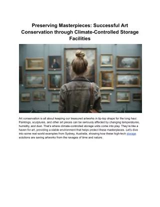 Preserving Masterpieces: Successful Art Conservation through Climate-Controlled