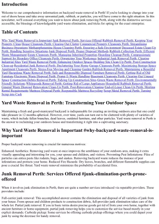Yard Waste Removal in Perth: Transforming Your Outdoor Space