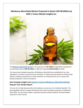 Melaleuca Alternifolia Market