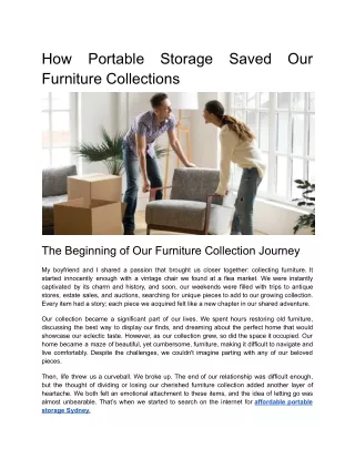 How Portable Storage Saved Our Furniture Collections