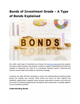 Bonds of Investment Grade – A Type of Bonds Explained