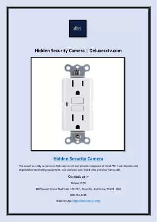 Hidden Security Camera | Deluxecctv.com