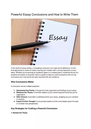 Powerful Essay Conclusions and How to Write Them
