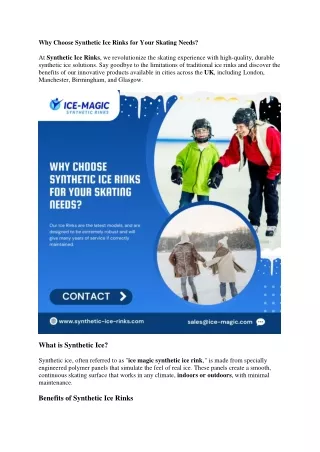 Why Choose Synthetic Ice Rinks for Your Skating Needs?