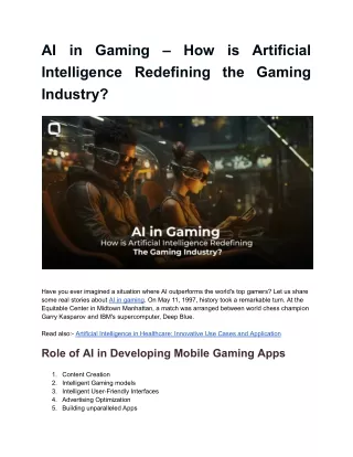 AI in Gaming – How is Artificial Intelligence Redefining the Gaming Industry?