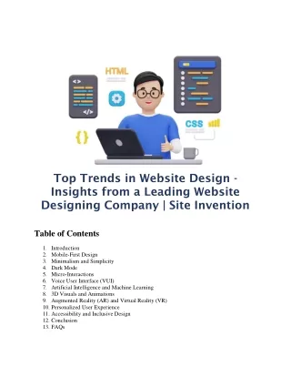 Top Trends in Website Design - Insights from a Leading Website Designing Company - Site Invention