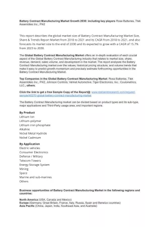 Battery Contract Manufacturing