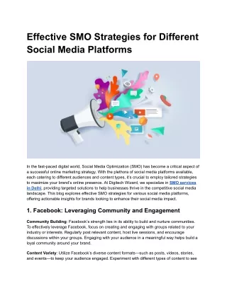 Effective SMO Strategies for Different Social Media Platforms