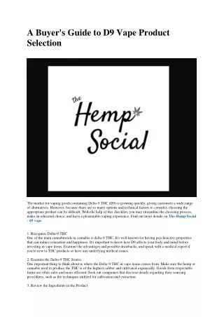 The Hemp Social - d9 vape pens