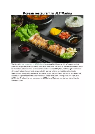 Korean restaurant in JLT Marina