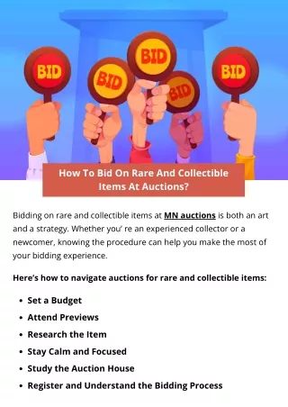 How To Bid On Rare And Collectible Items At Auctions?