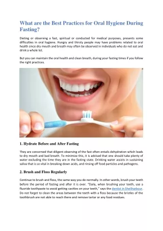 What are the Best Practices for Oral Hygiene During Fasting?