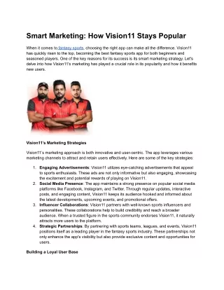 Smart Marketing_ How Vision11 Stays Popular