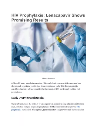 HIV Prophylaxis_ Lenacapavir Shows Promising Results