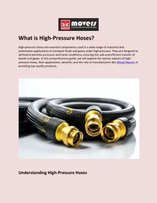 What is High pressure hoses