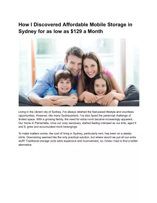 How I Discovered Affordable Mobile Storage in Sydney for as low as $129 a Month