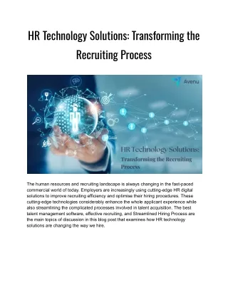 HR Technology Solutions_ Transforming the Recruiting Process